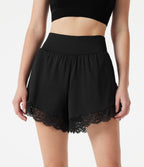 Short de running 2-en-1 SoftlyZero™ Airy taille haute gainant 7,5 cm à effet frais InstantCool avec ourlet en dentelle et poches, protection solaire UPF50+