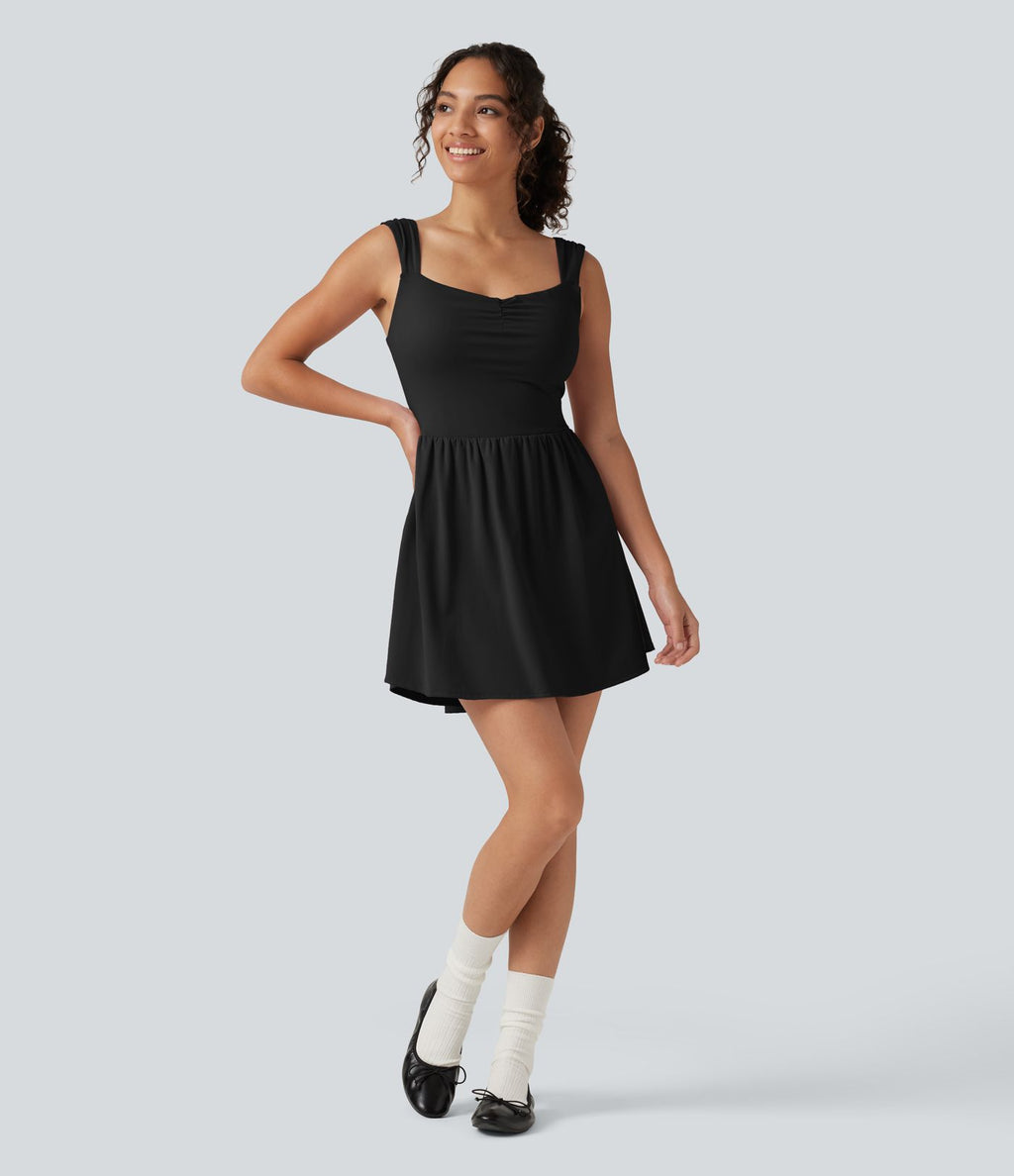Robe-short mini SoftlyZero™ Plush à encolure cœur avec coussinets amovibles, poches et bonnets B à E, accès facile Easy Peasy