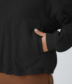 Sweat-shirt de randonnée en polaire avec col et demi-zip