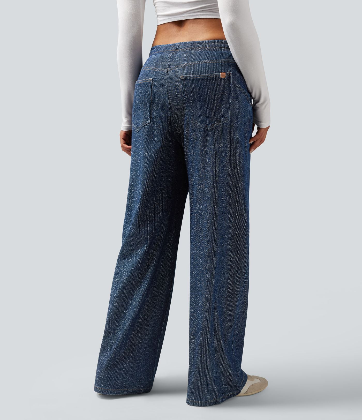 Jogging taille basse Halara Flex™ jambes larges, effet sparkle, avec poches
