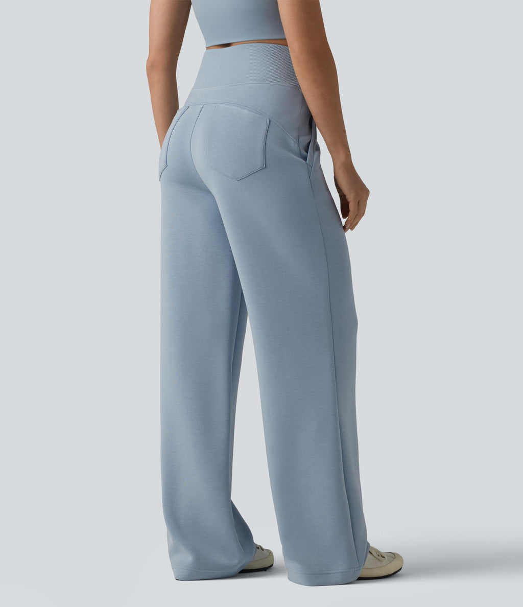 SpacerTek™ Jogging casual large taille haute ventre plat avec poches