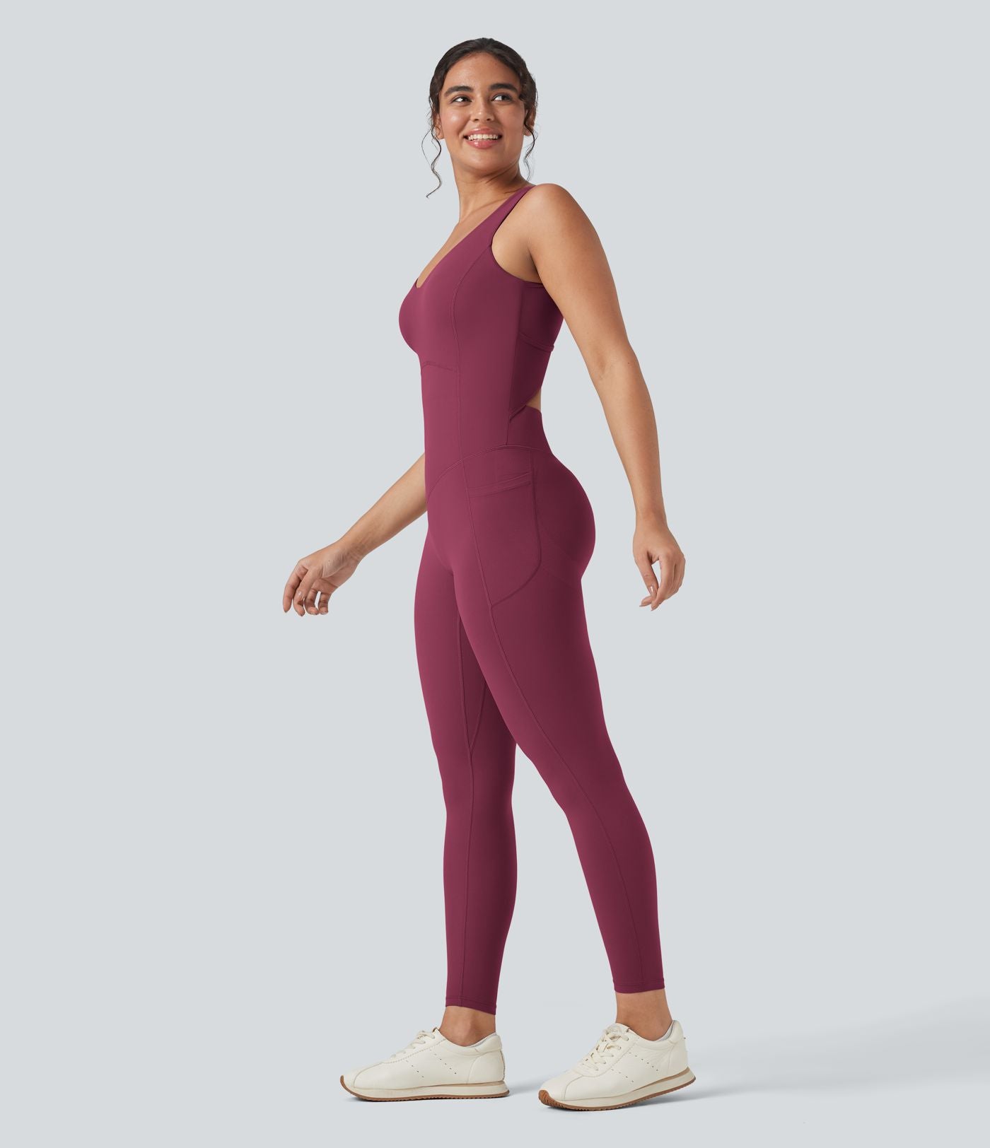 Combinaison de sport Halara UltraSculpt™ col V gainante push-up à poches