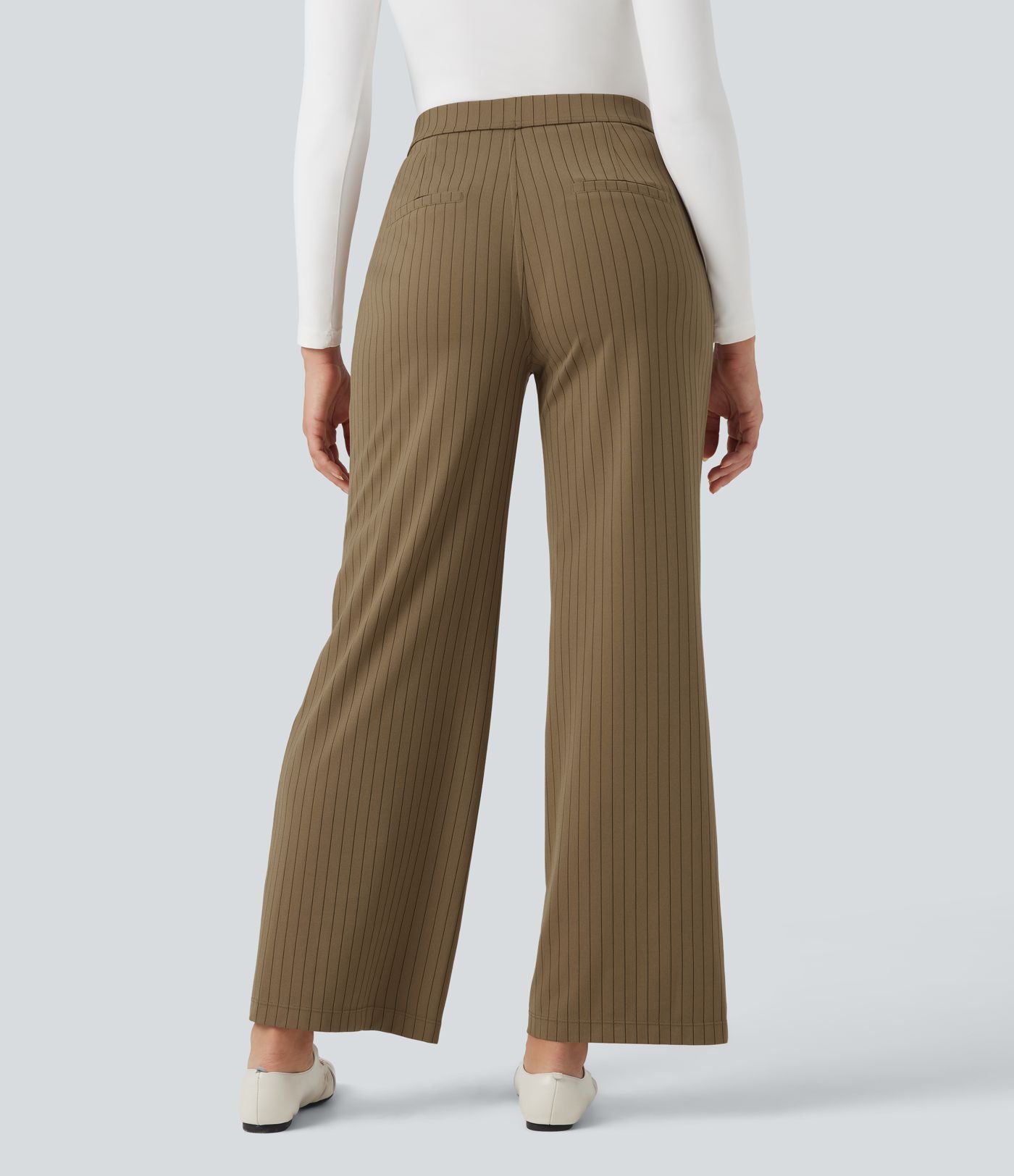 Pantalon Halara Flex™ tailleur droit taille haute rayé effet frais InstantCool avec poches