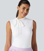 Haut de sport golf SoftlyZero™ Airy sans manches col cheminée avec nœud effet frais InstantCool, protection solaire UPF50+