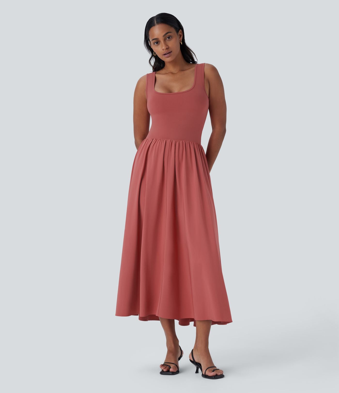 Robe longue décontractée sans manches Breezeful™ à découpes et séchage rapide - Se porte devant ou dos