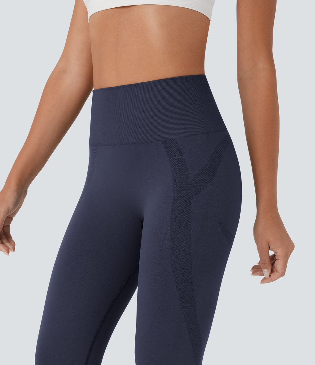 Legging capri yoga taille haute froncé sans couture OneForm Seamless Flow