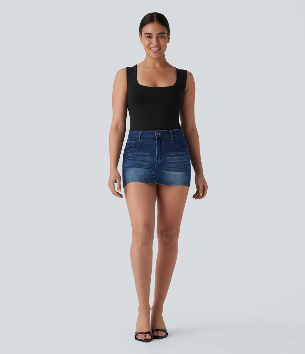 Haut d'intérieur 2-en-1 col U sans manches sans couture OneForm Seamless Flow