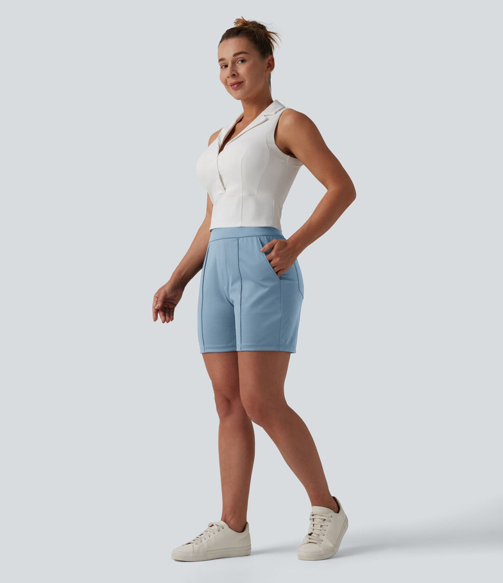 Short de golf séchage rapide taille mi-haute avec poches 12,5 cm - Golf Tee - UPF40+