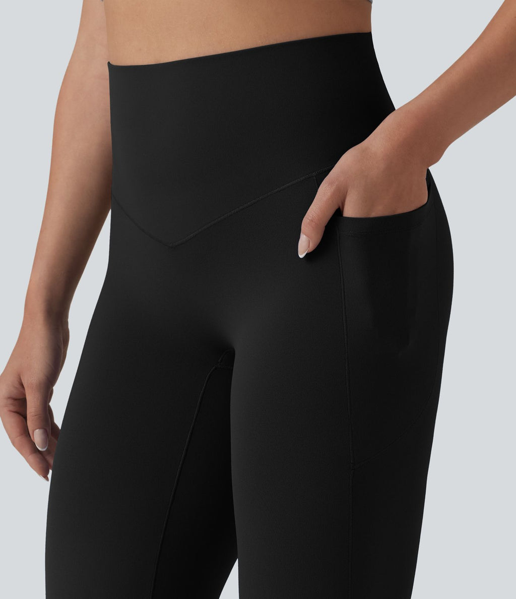 Jogging court SoftlyZero™ taille haute ventre plat coupe ballon avec poches