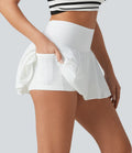 Jupe boule micro 2-en-1 taille haute pour la danse avec poches