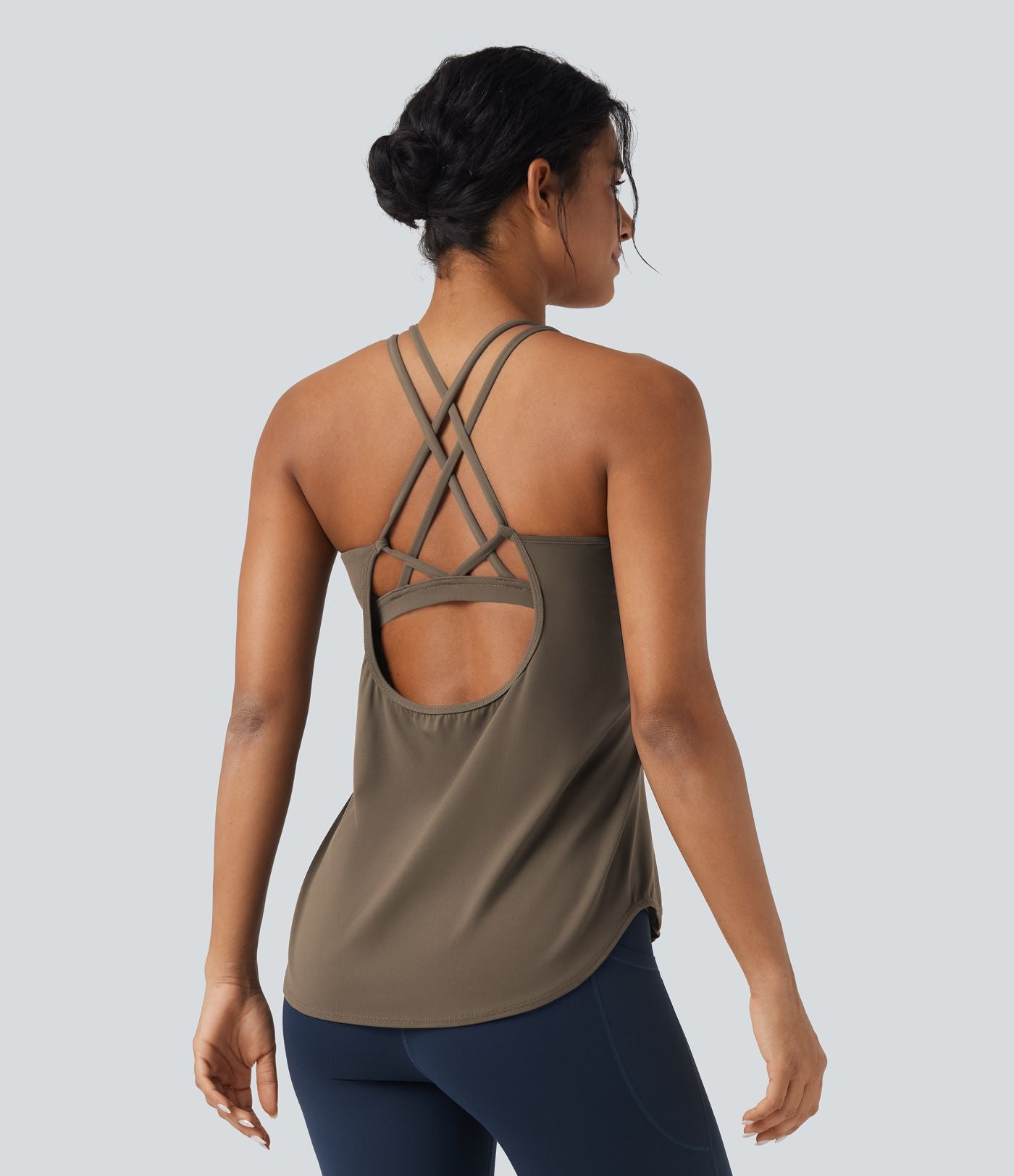 Débardeur running Halara UltraSculpt™ col rond dos croisé bonnets E-G