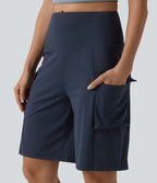 Short cargo yoga ample taille mi-haute avec poches
