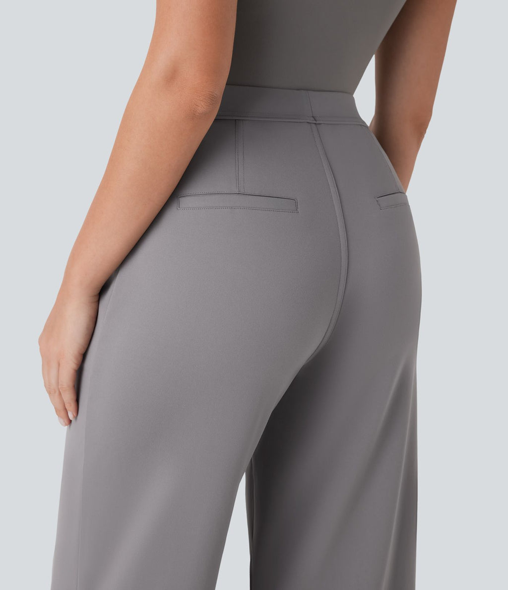 Pantalon capri de travail coupe droite taille haute Halara Flex™ DayStretch avec poches latérales
