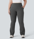 Pantalon de yoga à coupe bootcut gainant galbant taille haute grande taille avec effet scrunch et poches Halara UltraSculpt™
