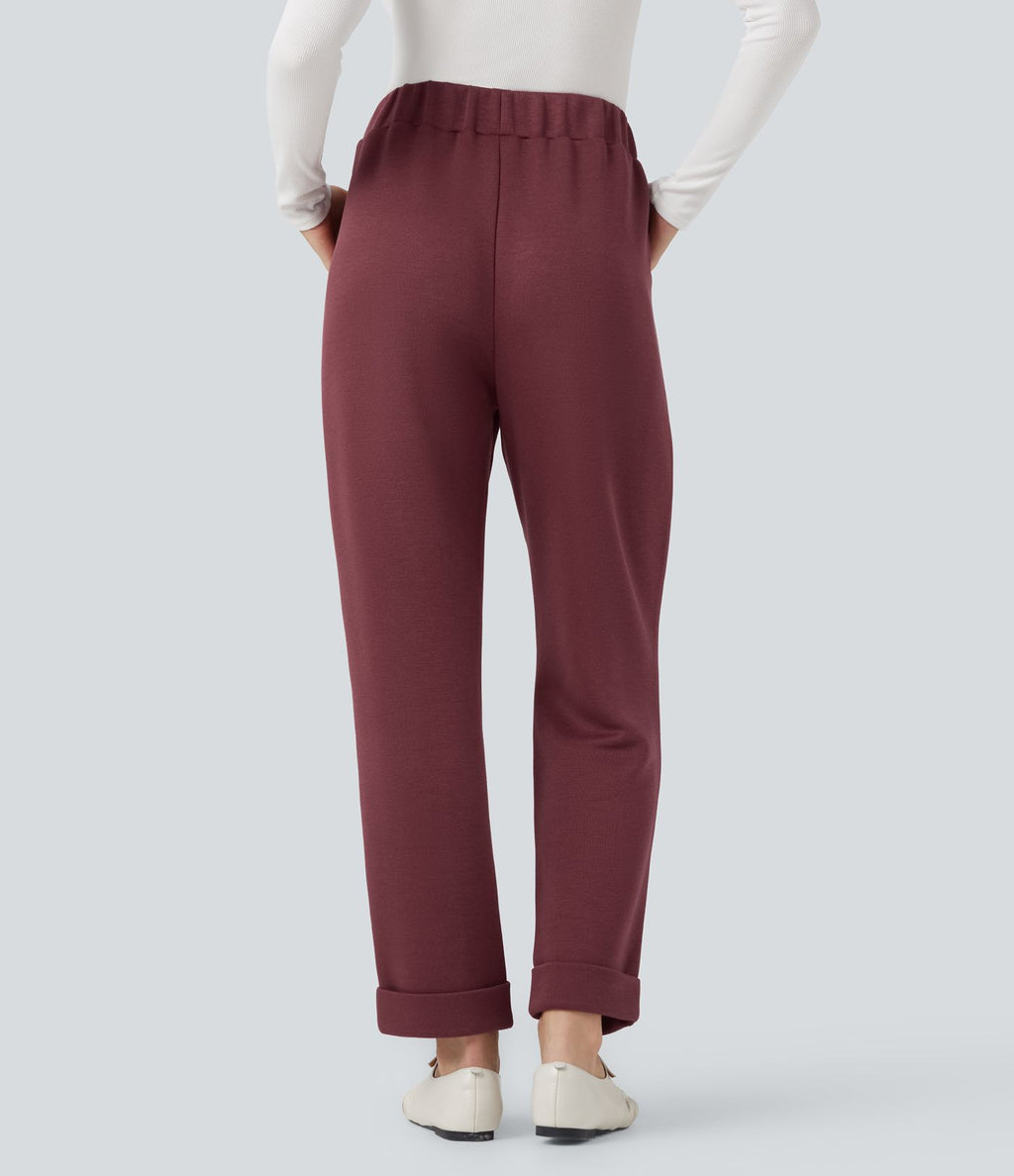 Pantalon décontracté SpacerTek™ taille haute, coupe fuselée avec poches