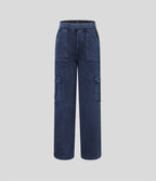 Halara Flex™ Taille Mi-Haute Multiples Poches Jambe Droite Jean Cargo Décontracté Extensible