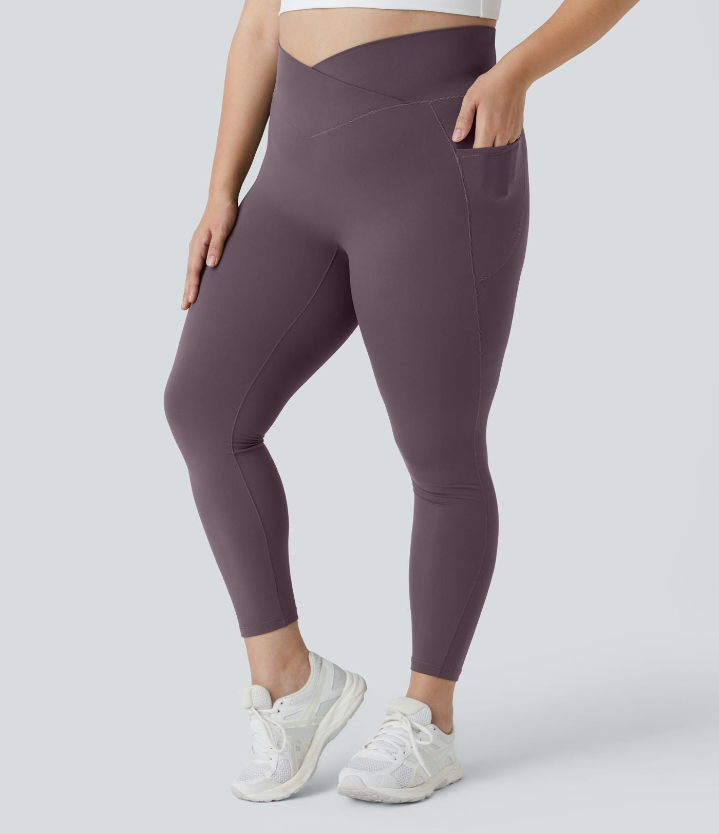 Softlyzero™ Legging Grande Taille Pleine Longueur Taille Haute Poches Latérales Croisée - UPF50+