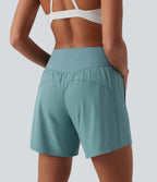 Short yoga 2-en-1 Breezeful™ croisé taille haute séchage rapide 12,5 cm avec poches