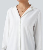 Chemise tailleur manches longues ourlet arrondi