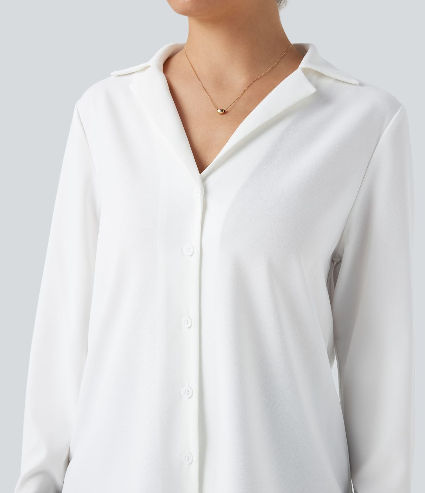 Chemise tailleur manches longues ourlet arrondi