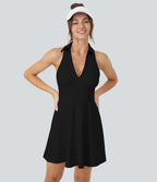 Robe de golf mini SoftlyZero™ Airy évasée à effet frais InstantCool en 2-en-1 avec col dos nageur et poche pour tee de golf, protection solaire UPF50+