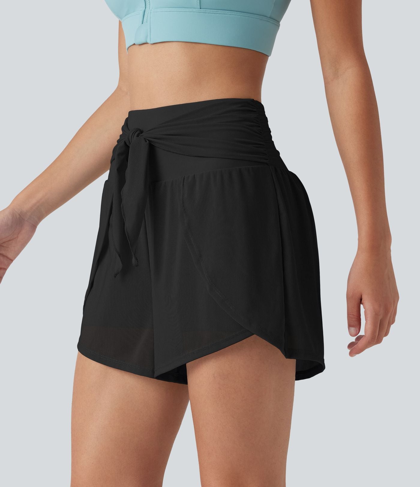 Short de running 2-en-1 SoftlyZero™ Airy 8cm effet frais InstantCool taille haute avec lien devant, mesh contrasté, poches et protection solaire UPF50+