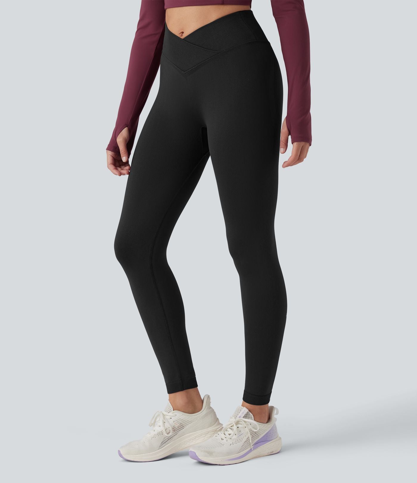 OneForm Seamless Flow Legging 7/8 yoga froncé taille haute croisée