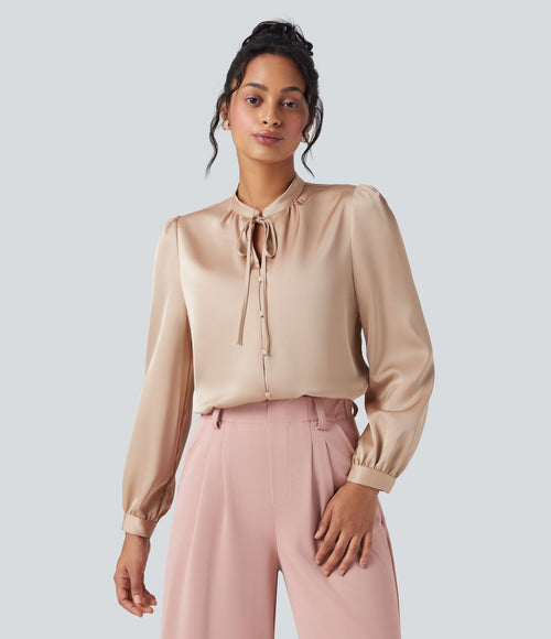 Chemise de travail manches longues nouée devant