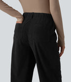Halara Flex™ Pantalon tailleur velours côtelé taille haute coupe tonneau avec poches