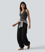 OneForm Seamless Flow Débardeur de yoga crop dos nu croisé décolleté en V profond avec soutien-gorge intégré