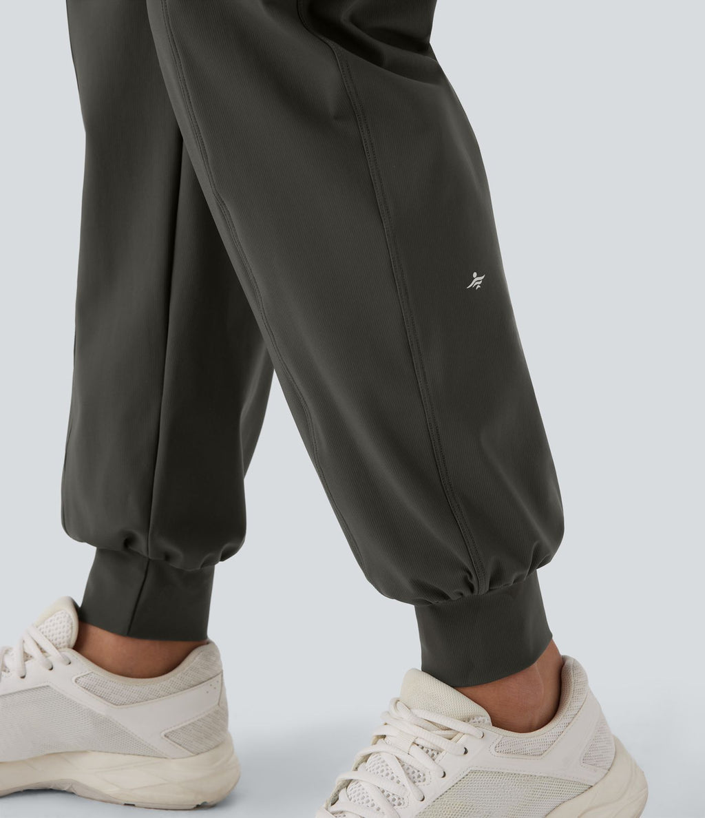 Pantalon cargo de danse taille haute avec cordon de serrage et poches multiples