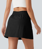 Jupe mini de tennis 2 en 1 taille haute avec poches
