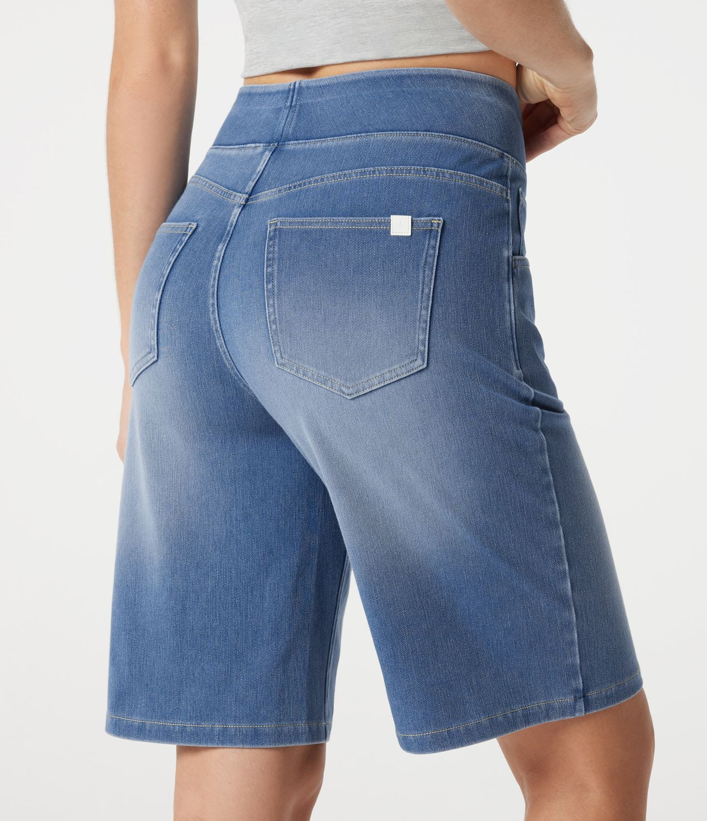 Halara Flex™ Bermuda casual en jean taille haute avec poches