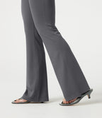 Pantalon bootcut décontracté, taille haute, à poches