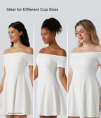 Robe mini SoftlyZero™ Plush épaules dénudées à manches courtes, maintien intégré, bonnets B à E
