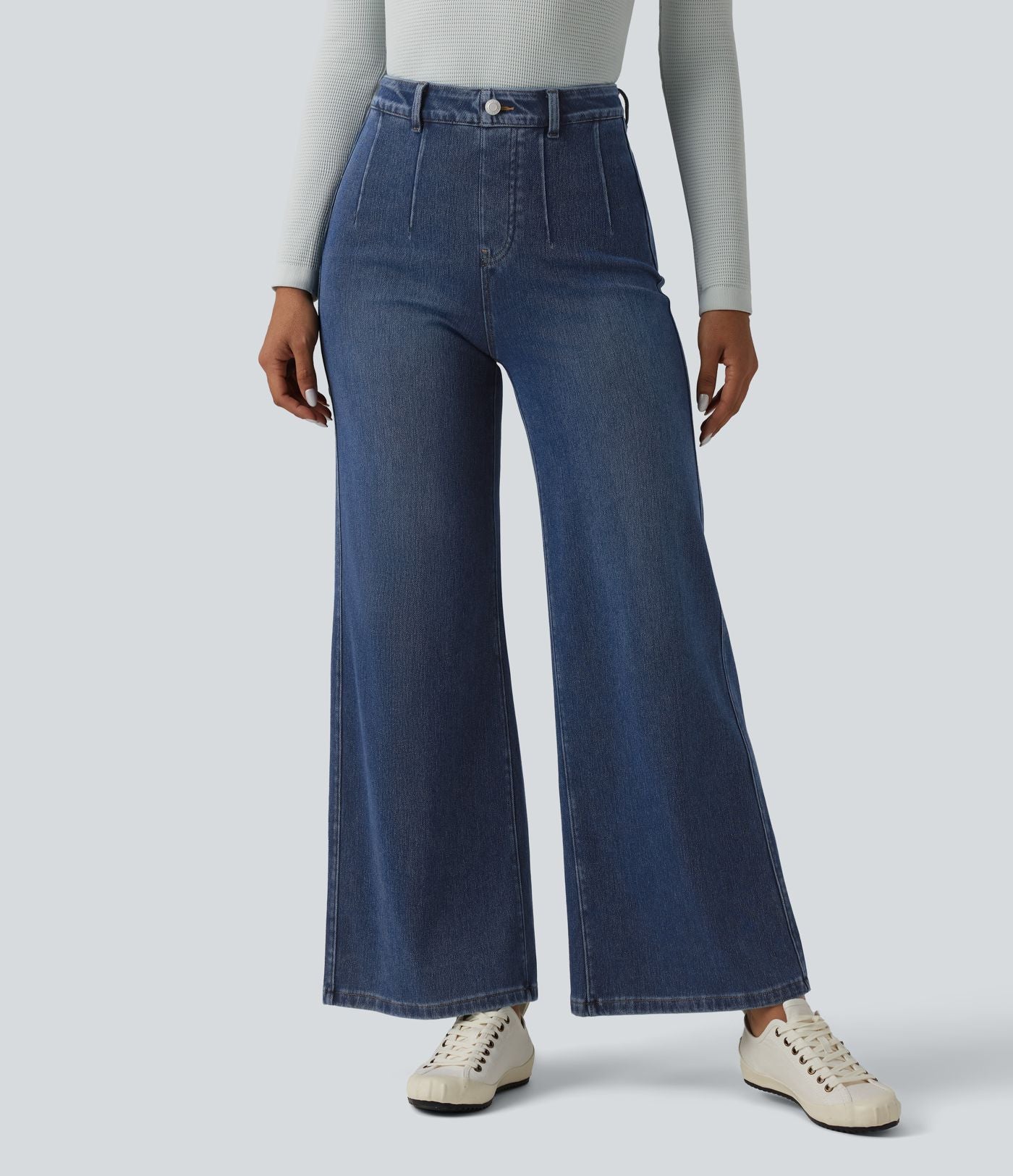Jean large décontracté Halara Flex™ Curvy taille haute gainant avec poches