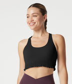 Brassière de sport pour entraînement à maintien léger, col U, ourlet à volants