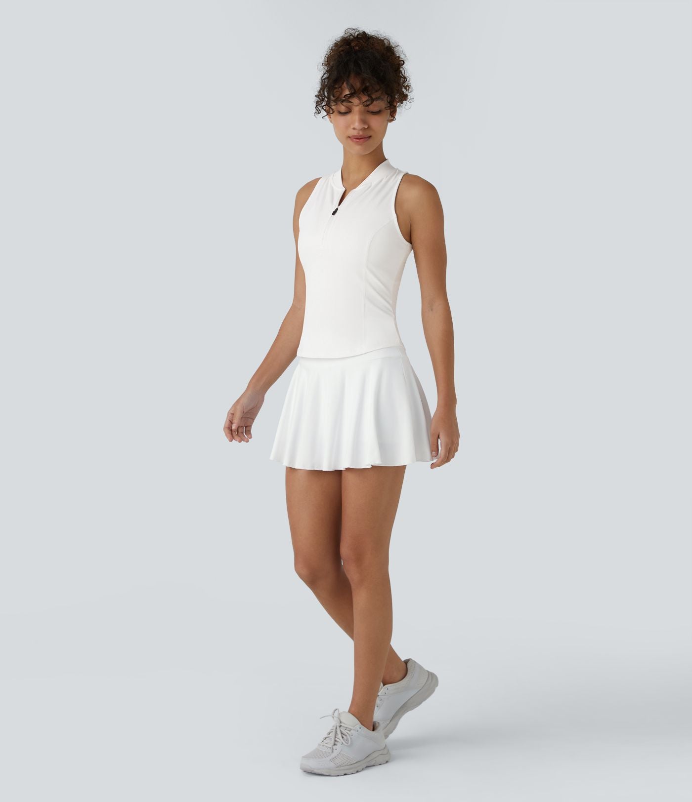 Softlyzero™ QuickDry Débardeur Golf Slim à Demi-Zip et Col Baseball