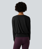 Blouse de travail col V croisée manches longues
