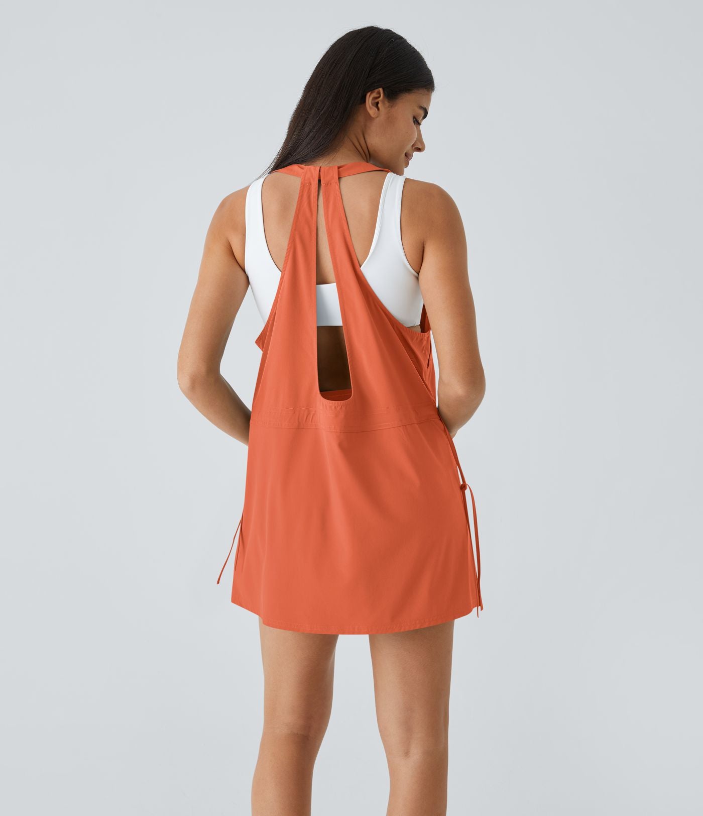 Breezeful™ Robe Sport Randonnée Mini Séchage Rapide 2 Pièces Dos Nu Poches Multiples Cordon de Serrage