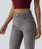 Jean Halara Flex™ taille haute croisé gainant bootcut décontracté avec poches