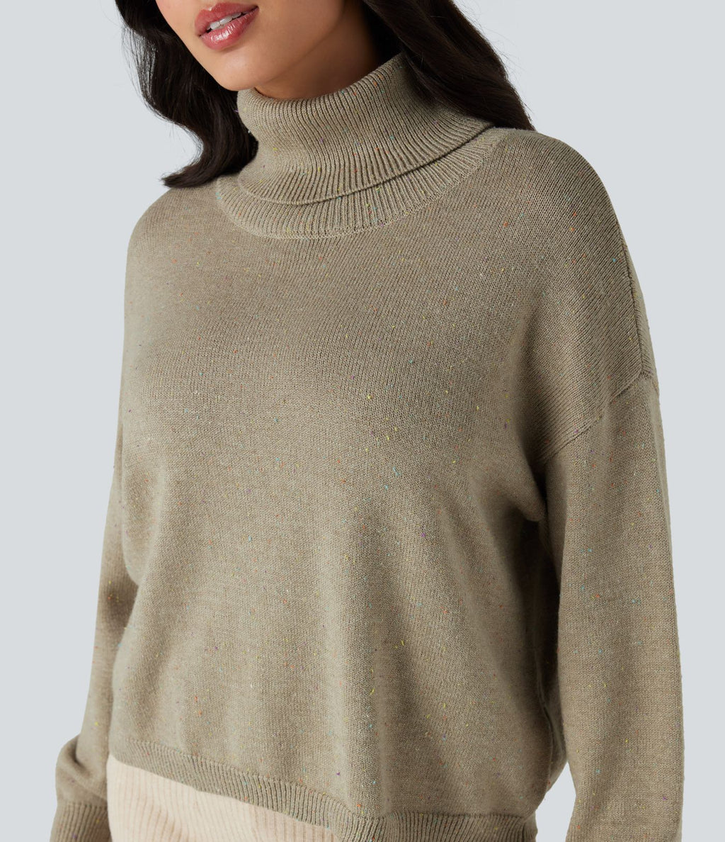 Pull col montant manches longues