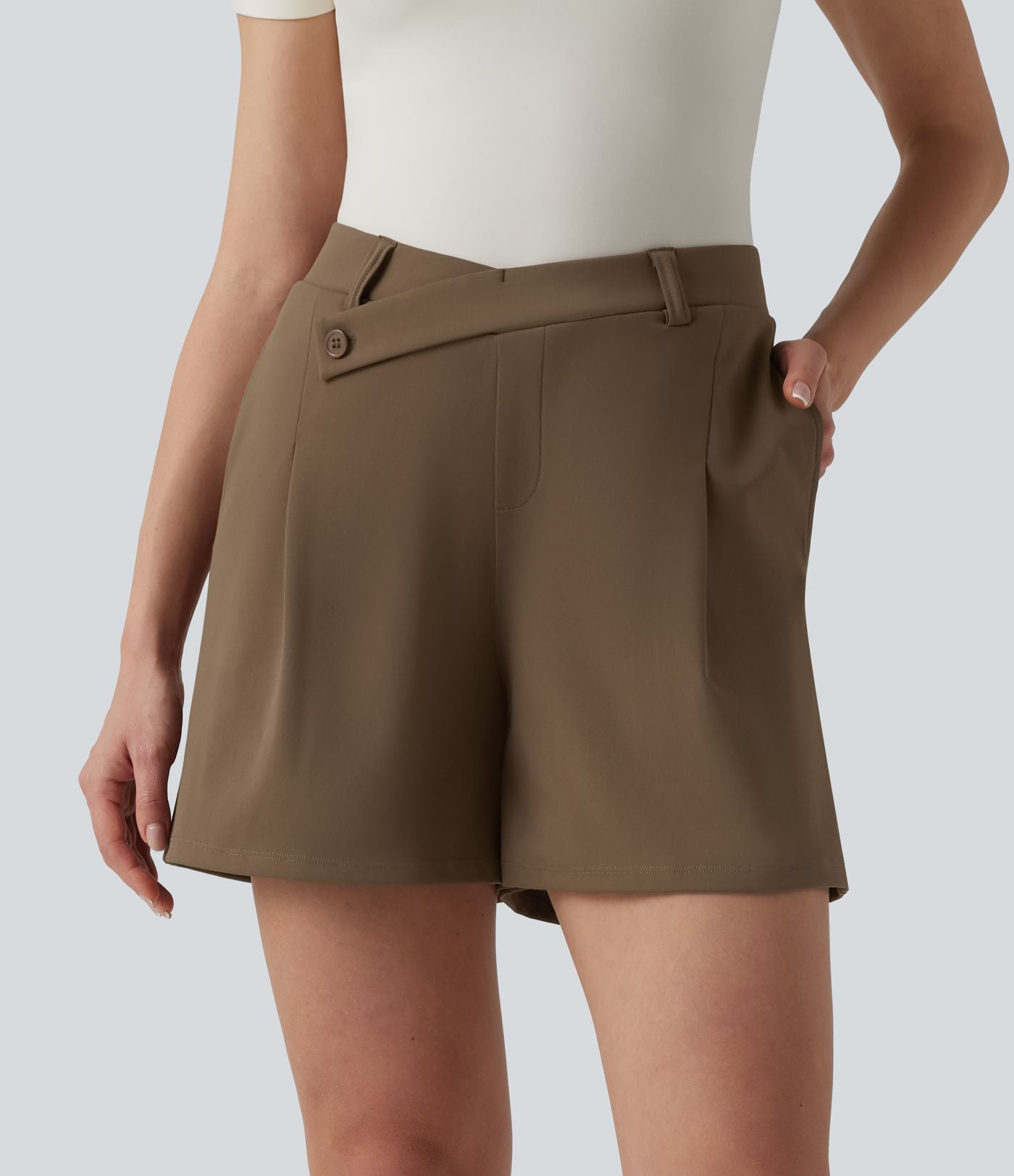 Short tailleur DayStretch mi-taille asymétrique 12,5 cm avec poches
