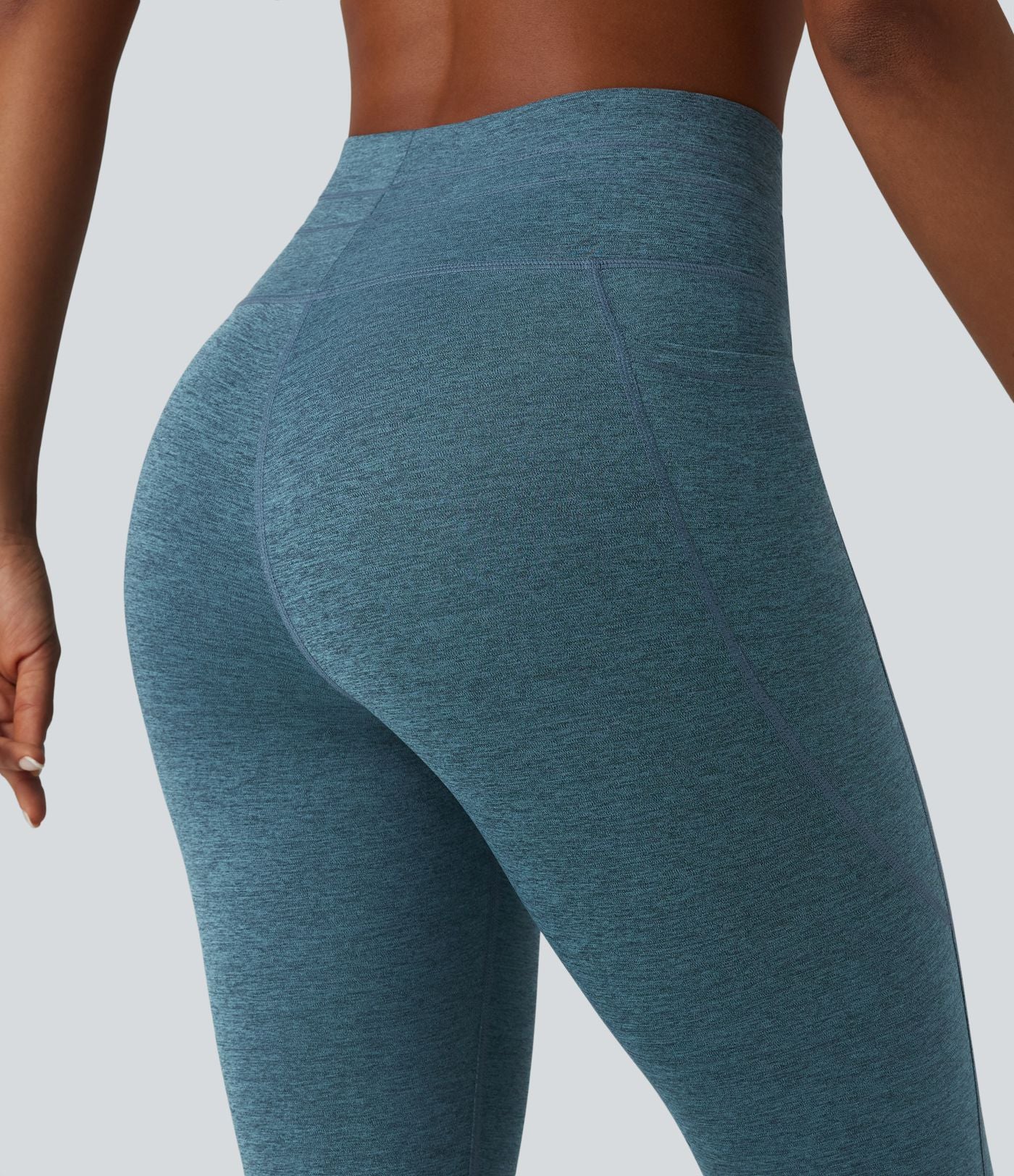 Legging de yoga Halara UltraSculpt™ chiné, taille haute, à cordon de serrage, séchage rapide, style caleçon avec poches