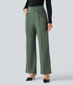 Pantalon tailleur coupe droite taille haute Halara Flex™ avec poches