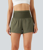 Short de course SpeedWave™ taille haute mesh contrastant 2-en-1 séchage rapide avec multiples poches