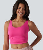 SoftlyZero™ Plush Débardeur de sport dos nu croisé et torsadé, bretelles ajustables et soutien-gorge intégré