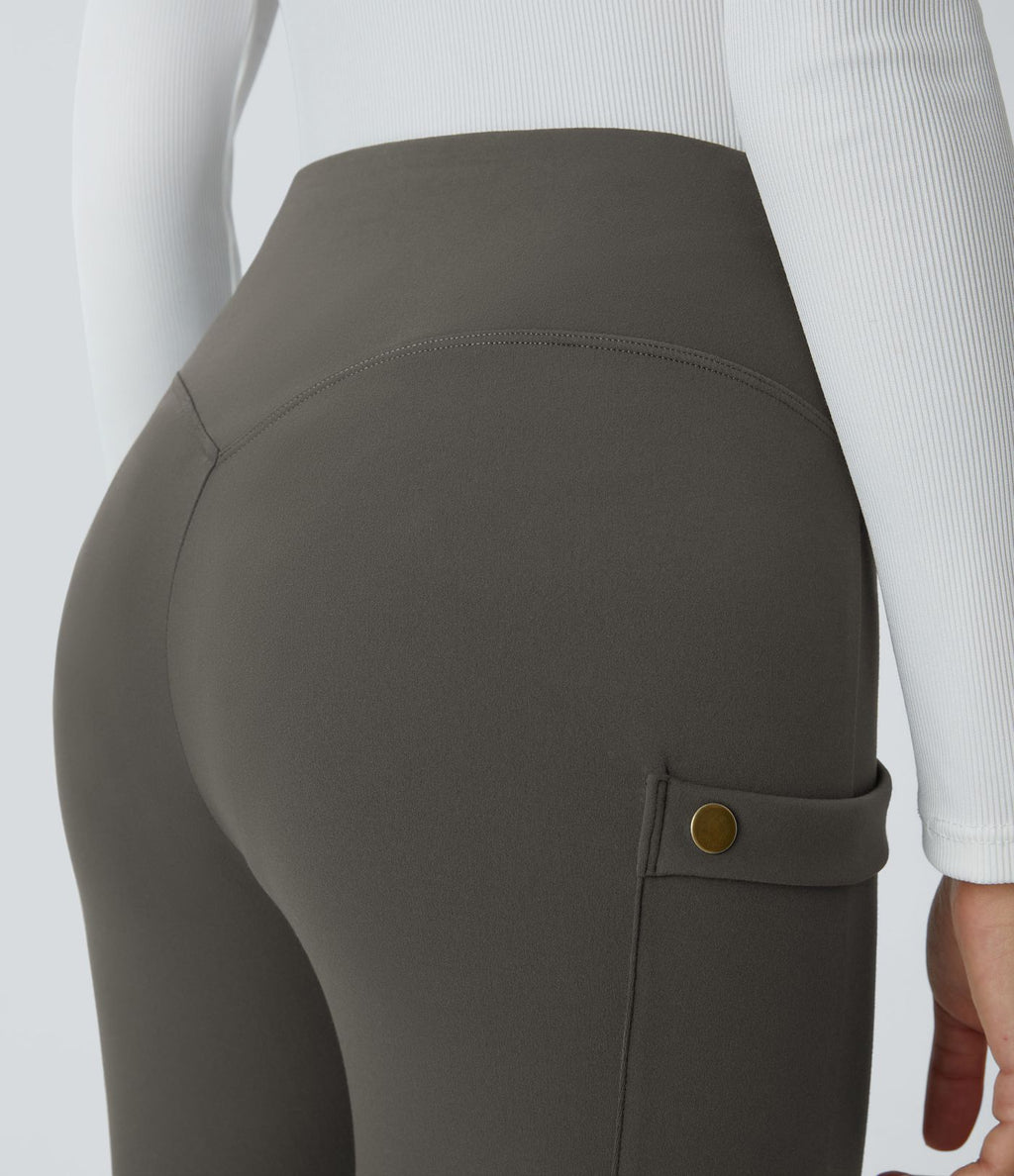 Pantalon taille haute ajusté longueur cheville avec poches décoratives DayStretch