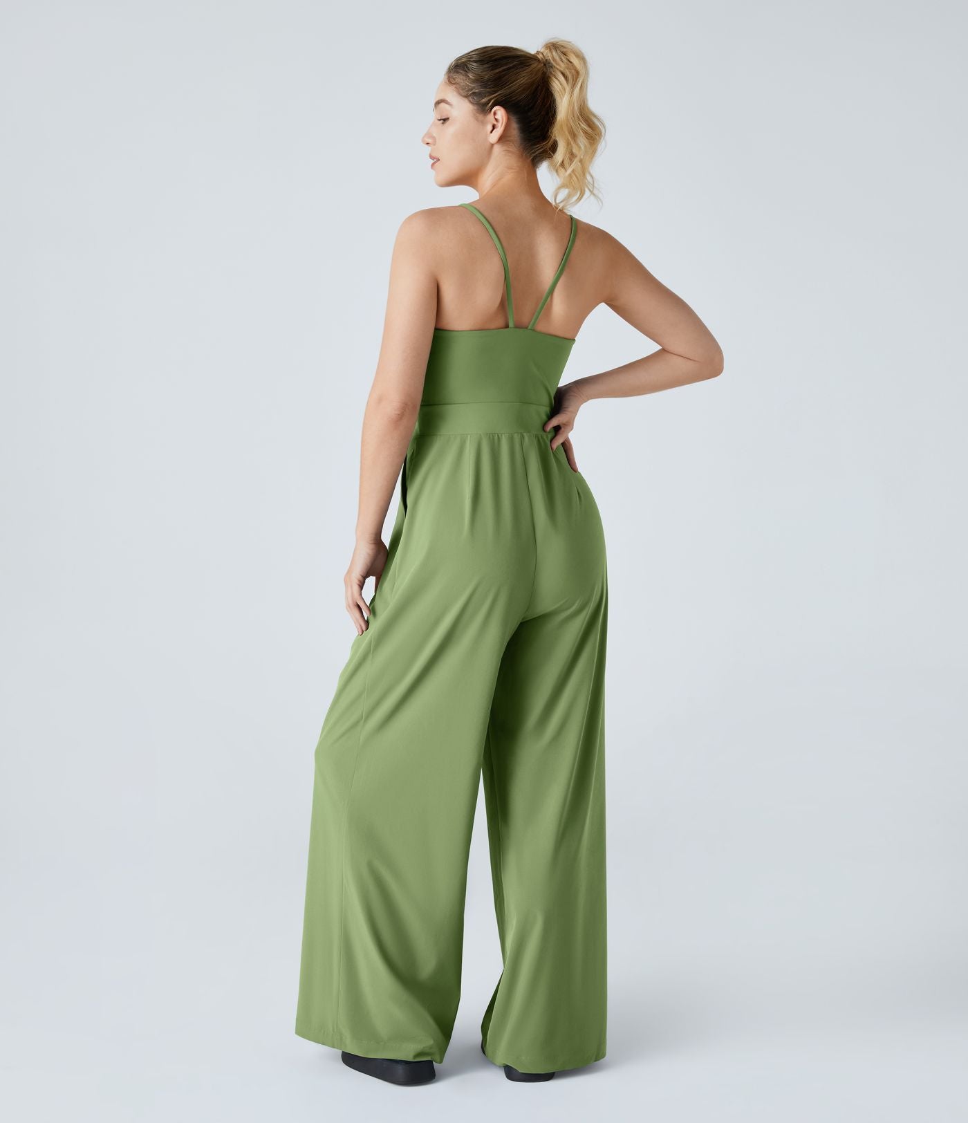 Breezeful™ Combinaison Dos Nu Poche Zippée Invisible Sur le Côté Jambe Large Séchage Rapide