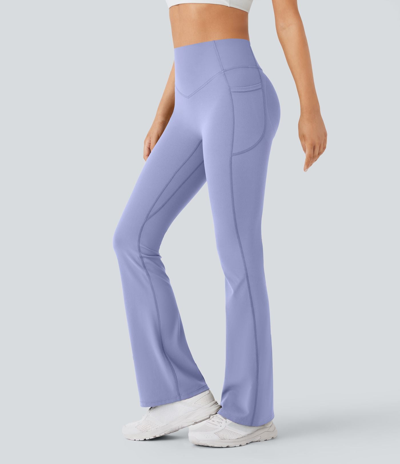 Pantalon de yoga à coupe bootcut gainant galbant taille haute avec effet scrunch et poches Halara UltraSculpt™